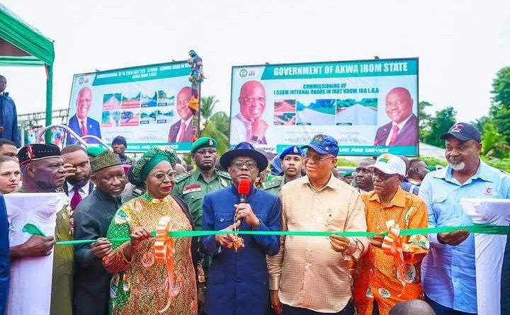 Governor Umo Eno commissioning the Ika–Azumini road in Akwa Ibom