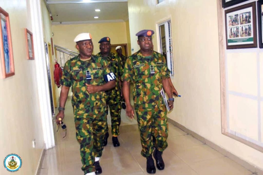 Nigerian Air Force officers during a lecture on discipline and anti-corruption measures at Mobility Command, Yenagoa.